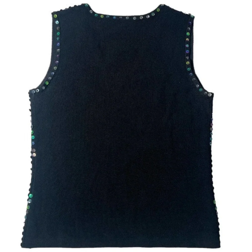 Joseph A Vintage 90s Multicolor Sequin Tank‎ Top Size Small - Picture 2 of 12